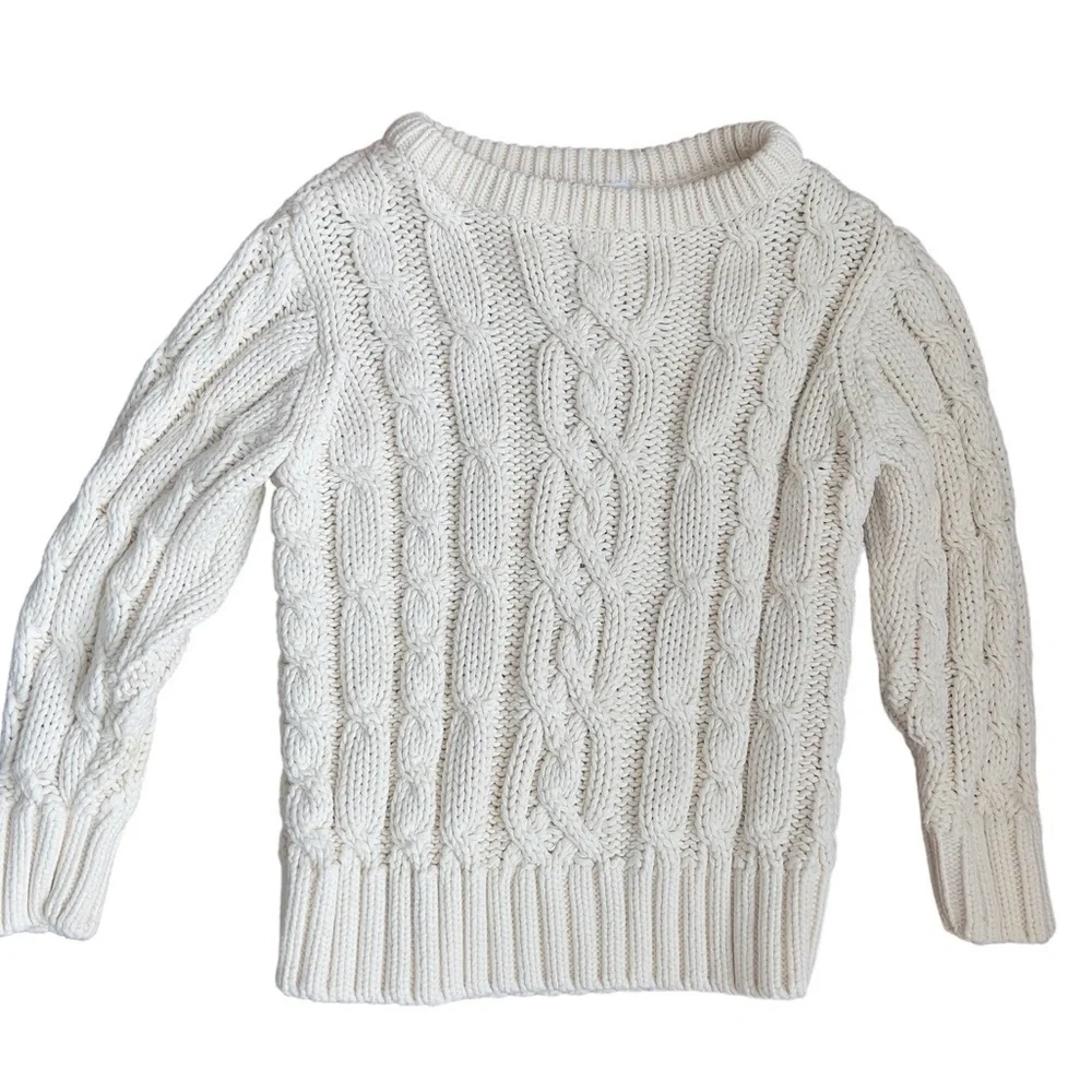 Old Navy Baby Toddler Sz 18-24m Off White Cable Knit Chunky Fisherman Sweater